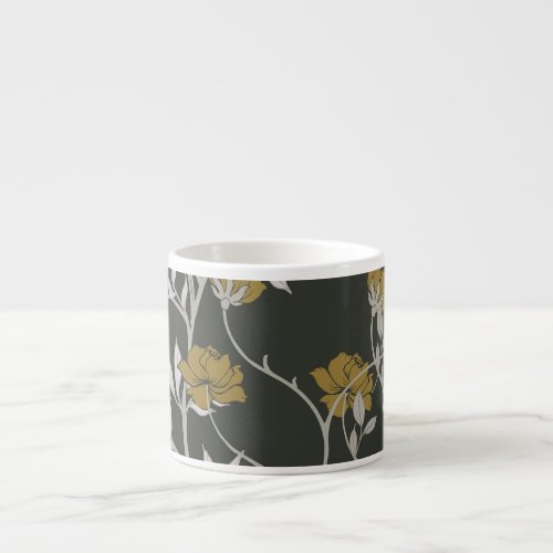 Elegant floral vintage pattern design espresso cup