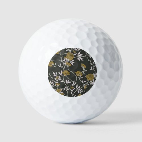 Elegant floral vintage pattern design golf balls