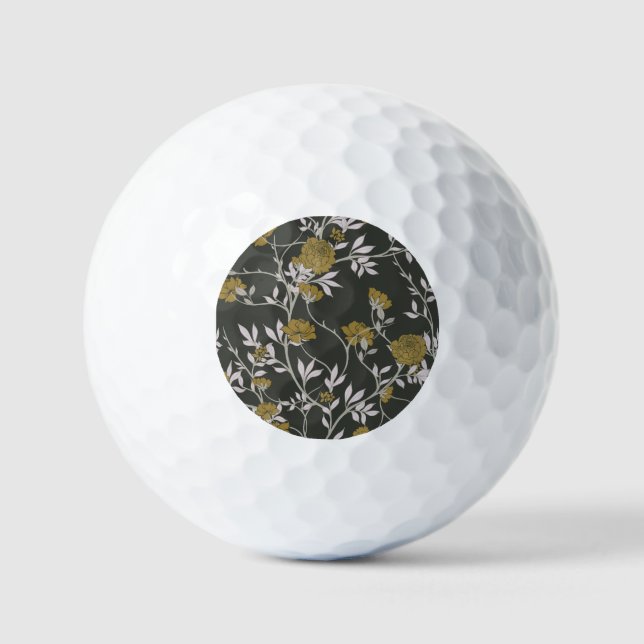 Elegant floral: vintage pattern design. golf balls (Front)