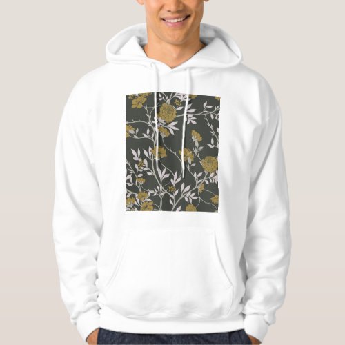 Elegant floral vintage pattern design hoodie