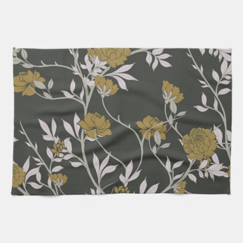 Elegant floral vintage pattern design kitchen towel