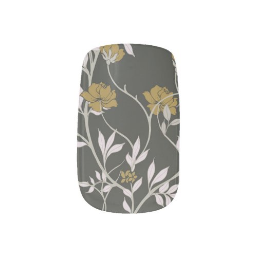 Elegant floral vintage pattern design minx nail art