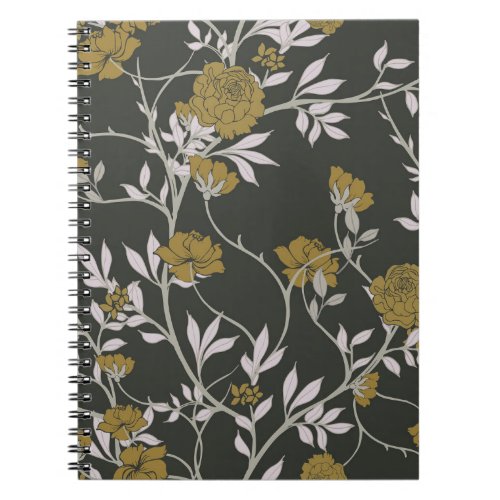 Elegant floral vintage pattern design notebook