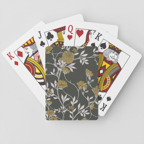 Elegant floral vintage pattern design playing cards