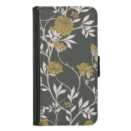 Elegant floral vintage pattern design samsung galaxy s5 wallet case