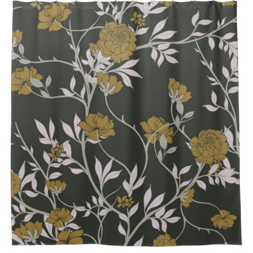 Elegant floral vintage pattern design shower curtain