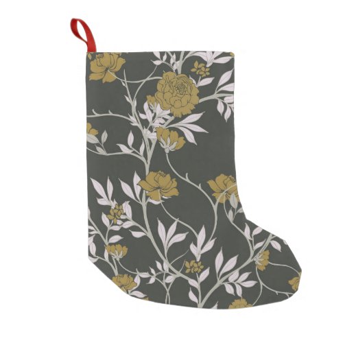 Elegant floral vintage pattern design small christmas stocking