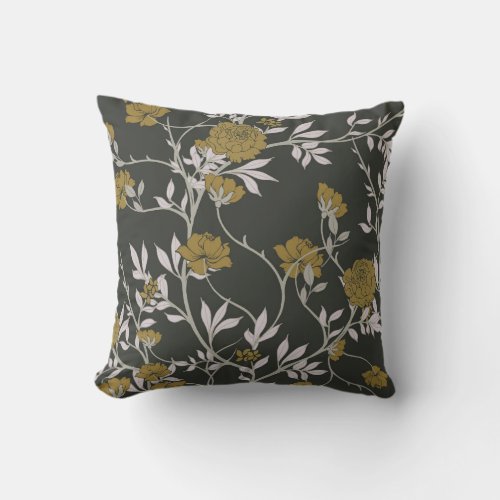 Elegant floral vintage pattern design throw pillow