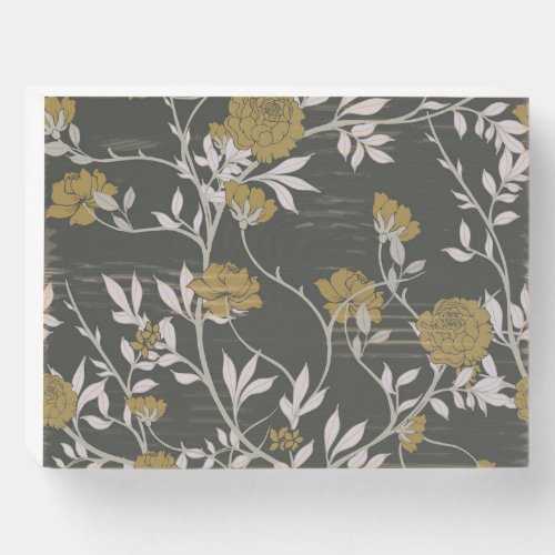 Elegant floral vintage pattern design wooden box sign