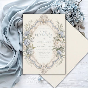 Elegant Floral Vintage Romantic Wedding Invitation