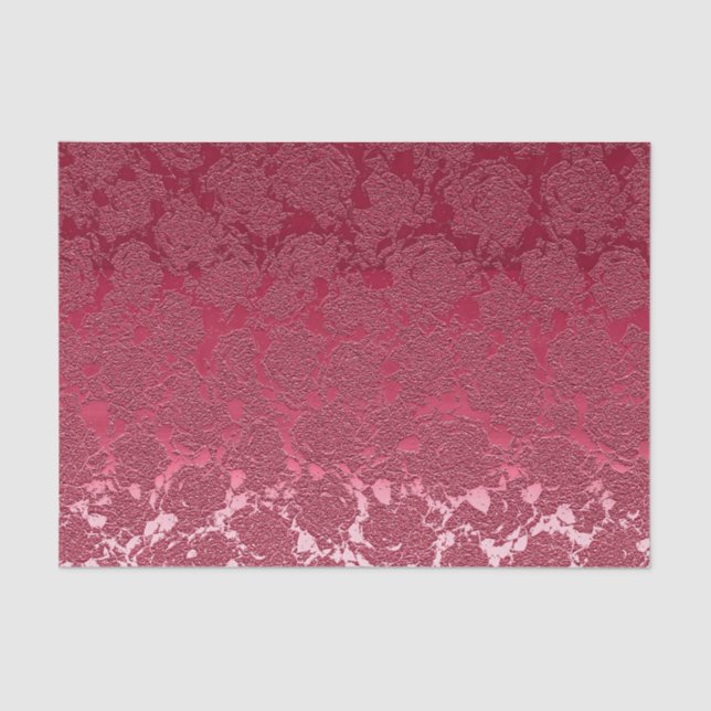 Elegant Floral Viva Magenta Pink Pattern Tissue Paper (Front)