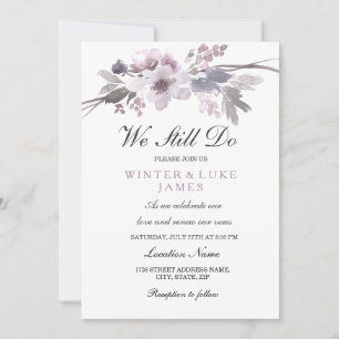 Elegant Floral Vow Renewal Anniversary Invitation