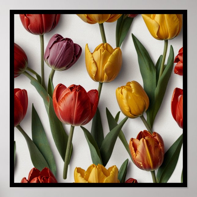 Elegant Floral Wall Art Poster (Front)