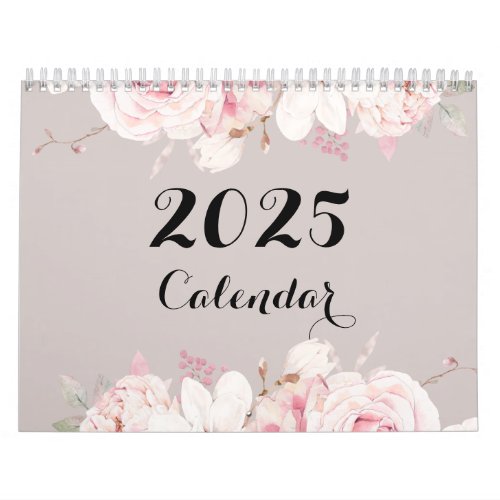 Elegant Floral Wall Calendar 2025