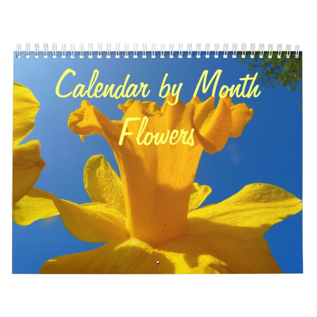 Elegant Floral Wall Calendar by Month (Cover)