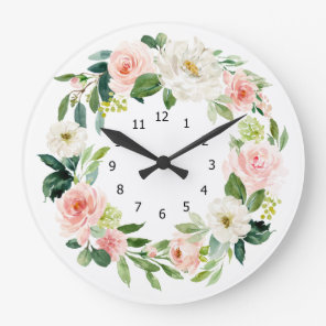Elegant Floral Wall Clock, Large Clock