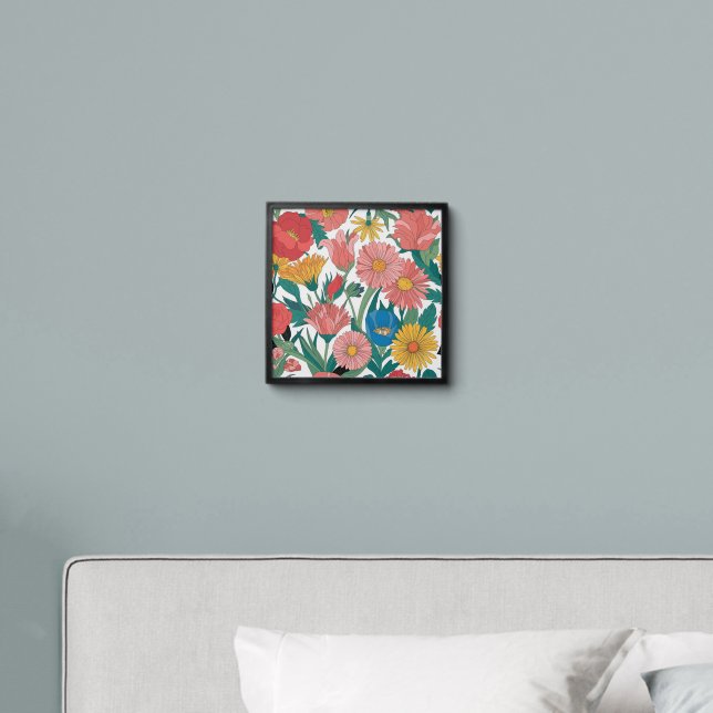Elegant Floral Wall Designs Peel And Stick Photo Tile (Bedroom)
