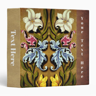 Elegant Floral Wallpaper Border Personalized 3 Ring Binder
