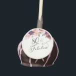 Elegant Floral Watercolor 80th Birthday Party Cake Pops<br><div class="desc">Fun eightieth birthday party personalized cake pops featuring "80 & Fabulous" in an elegant calligraphy script and watercolor bouquets of burgundy red and blush pink florals with sage greenery.</div>