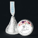 Elegant Floral Watercolor 90th Birthday Party Hershey®'s Kisses®<br><div class="desc">Fun ninetieth birthday party personalized candy favors featuring "90 & Fabulous" in an elegant calligraphy script and watercolor bouquets of burgundy red and blush pink florals with sage greenery. Personalize with her name.</div>