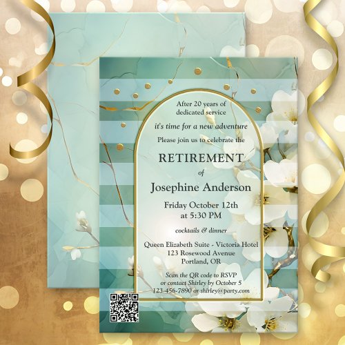 Elegant Floral Watercolor Art Retirement Party Invitation