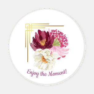 Elegant Floral Watercolor Birthday Coaster Set