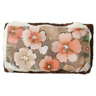 Elegant Floral Watercolor Bridal Shower Wedding Brownies
