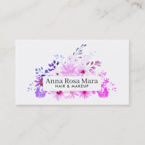  Elegant Floral Watercolor Chic Feminine Modern Business Card