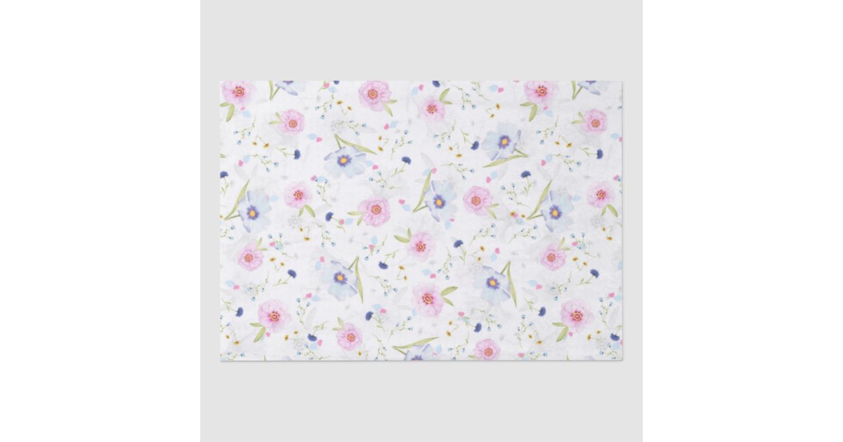Elegant floral watercolor design wrapping paper sh | Zazzle