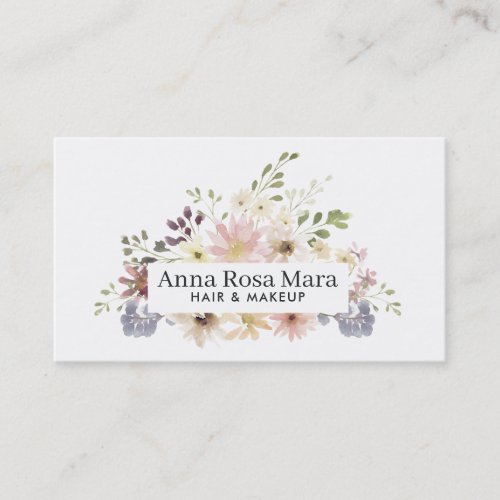  Elegant Floral Watercolor Feminine Chic Modern Business Card
