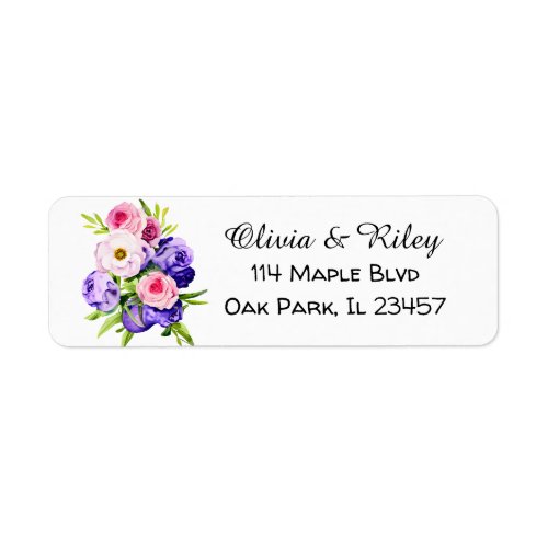 Elegant Floral Watercolor Flowers  Label