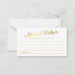 Elegant Floral Watercolor Gold Wedding Advice Card<br><div class="desc">Elegant wedding advice cards featuring a classic white background,  watercolor floral display,  a stylish faux gold foil typographic title and a modern wedding wishes template.</div>