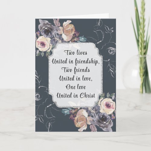 Elegant Floral Watercolor Inspirational Wedding Card