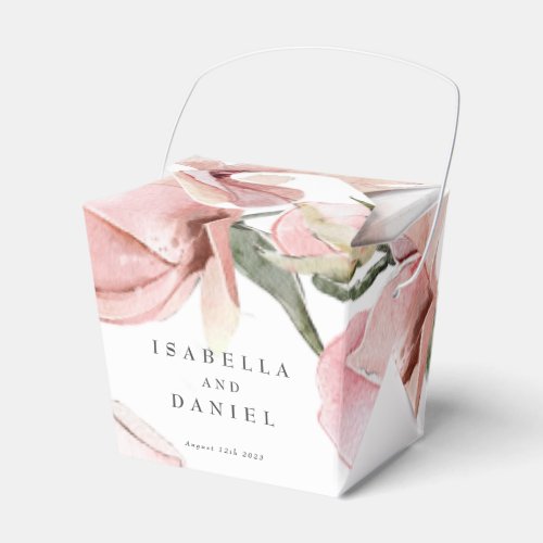 Elegant Floral Watercolor Magnolia Wedding Favor Boxes