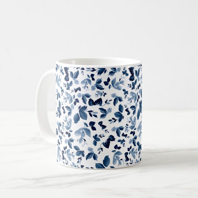 Elegant Floral Watercolor Mug (Front Left)