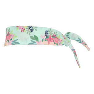 Elegant Floral Watercolor Paint Mint Girly Design Tie Headband