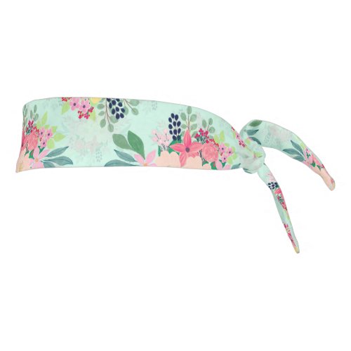 Elegant Floral Watercolor Paint Mint Girly Design Tie Headband
