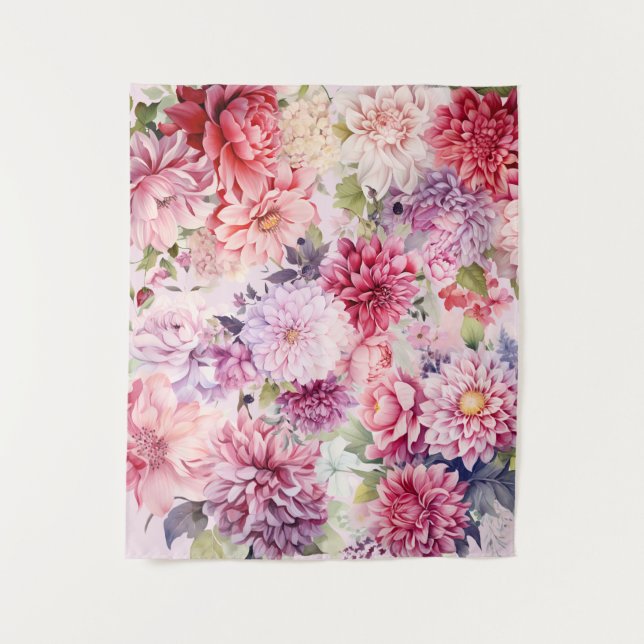 Elegant Floral Watercolor Photo Backdrop (Front)