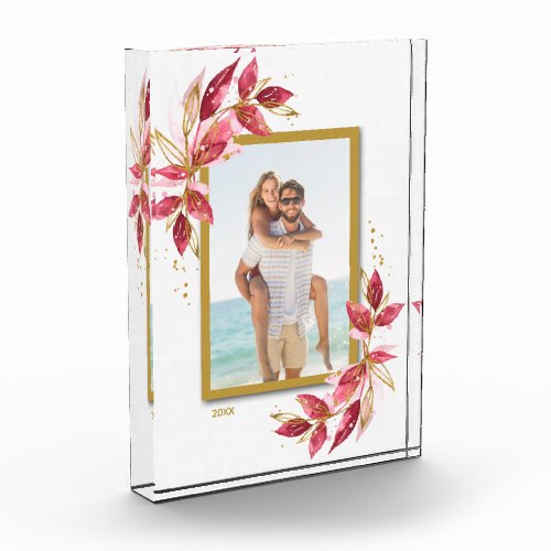 Elegant Floral Watercolor Photo Block