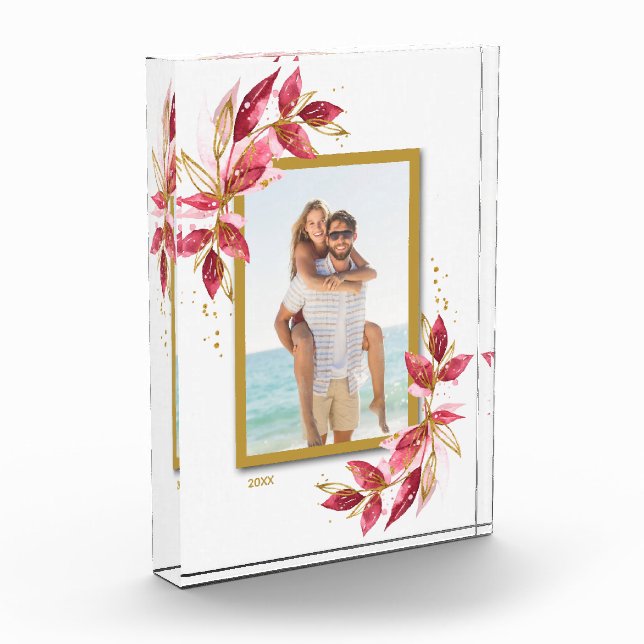 Elegant Floral Watercolor Photo Block (Left)