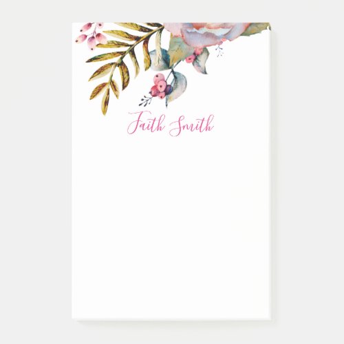 Elegant Floral Watercolor Post_it To_do List Post_ Post_it Notes