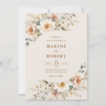 Elegant Floral Watercolor QR Code Photo Wedding