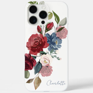 Elegant Floral Watercolor Script Personalized iPhone 16 Pro Max Case
