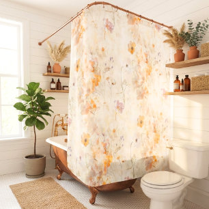 Elegant Floral Watercolor Shower Curtain
