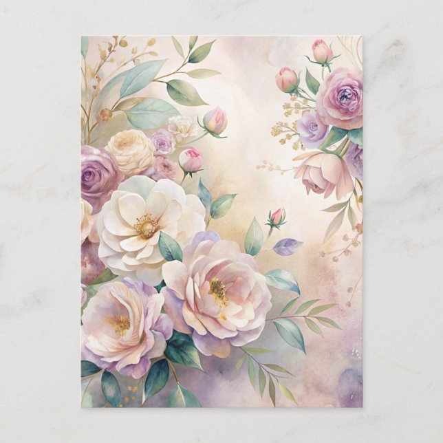 Elegant Floral Watercolor Thank You Card Custom (Front)