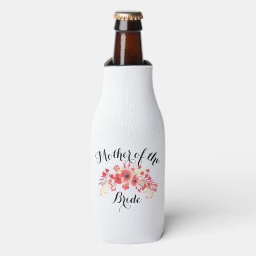 Elegant Floral Watercolor Wedding Bottle Cooler