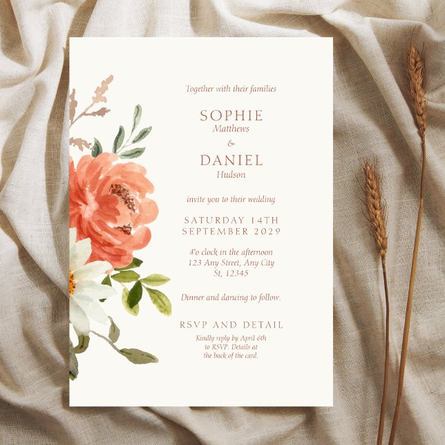  Elegant Floral Watercolor Wedding Invitation (Creator Uploaded)