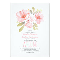 Elegant Floral Watercolor Wedding Invitations