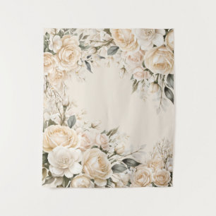 Elegant Floral Watercolor Wedding Photo Backdrop