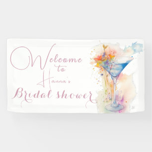 elegant floral watercolour Bridal shower Banner